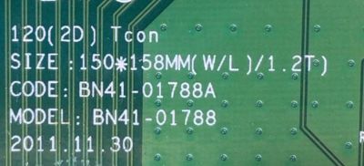 T-CON PARA TV SAMSUNG / NUMERO DE PARTE BN95-00646A / BN41-01788A / BN9400646A / 090003483205 / DISPLAY LSJ550HJ05-E03 / MODELO H55MEBPLGA/ZA SS01	 - Imagen 2